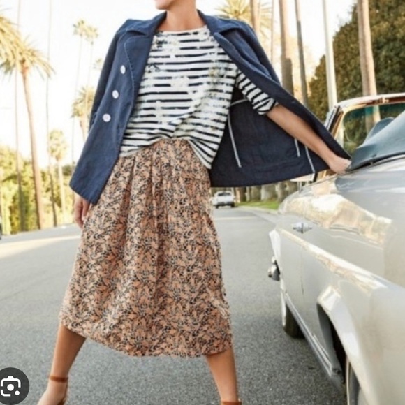 Drake's for J. Crew Midi Skirt in Giraffe Print - Picture 1 of 16